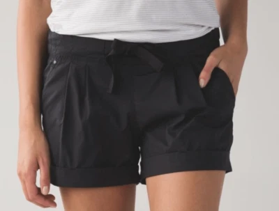 Lululemon Spring Break Away Black (First Release) yoga pickleball Gym SHORTS sz — 第 1/4 张图片