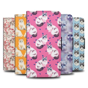 FLIP CASE FOR SAMSUNG GALAXY|CUTE RAGAMUFFIN OR LIEBLING KITTEN CAT PATTERN #A2 - Picture 1 of 36