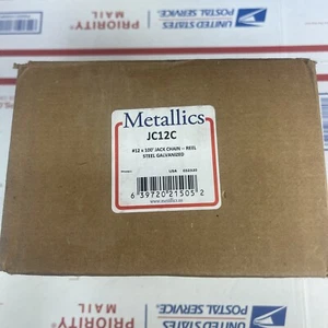 NEW- Metallics #12 Single Jack Chain Reel 100' Galvanized 29lb working Limit USA - Picture 1 of 3