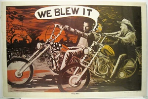 HTF LEGIT ! Vtg 1970 Original Uneasy Riders WE BLEW IT Nixon HARLEY Agnew TRUMP - Picture 1 of 6