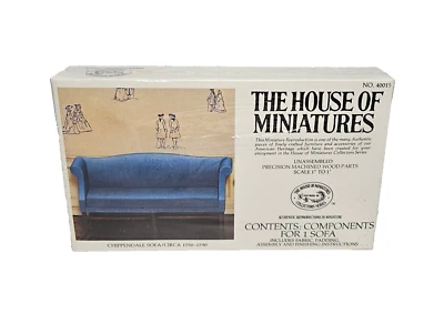 Дом миниатюры Chippendale диван 40015 около 1750 1790 запечатанный новый старый запас - Изображение 1 из 4