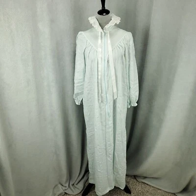 Vintage Nightgown Womens Small Robe Duster Cottagecore Grandmacore Lace Texture - Image 1 of 4