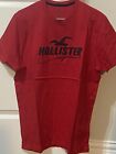 Hollister Men's Short Sleeves Crewneck Graphic Tee Red In X-Large Size.