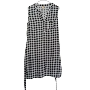 Faded Glory dress sleeveless button black&white print  size M (8-10) %rayon - Picture 1 of 3