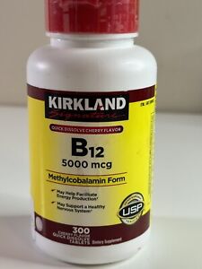 NEW! Kirkland Quick Dissolve B-12 5000 mcg 300 Tablets ! 5/25