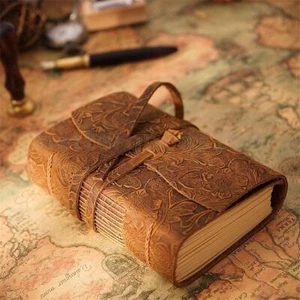 Vintage Leder Journal 400 Seiten Reisetagebuch Notizbuch mit Blanko Papier - Bild 1 von 4
