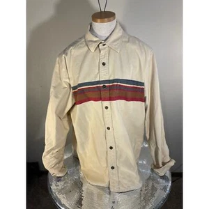 Large 90s eddie bauer flannel button down stripe - Picture 1 of 16