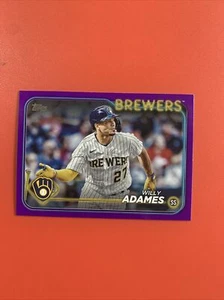 2024 Topps Series 1 Willy Adames #33 Meijer Exclusive Purple Parallel Brewers - Picture 1 of 2