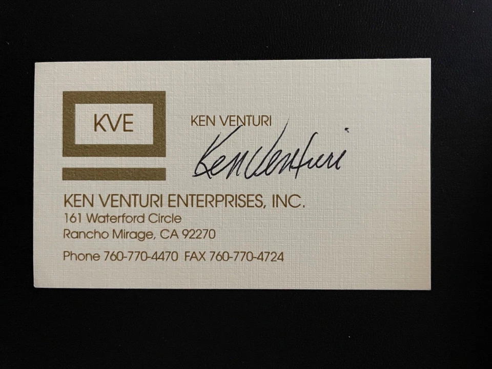 KEN VENTURI автограф PGA Tour гольф зал славы 1931-2013 визитная карточка подпись - Изображение 1 из 1