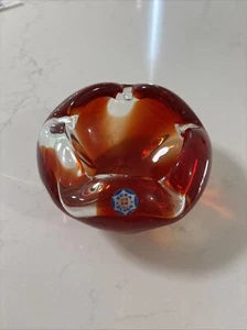 Vintage Soga Glass Japan Art Glass Heavy Ashtray Bowl 914g Retro Art Deco - Picture 1 of 9