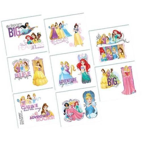 Suministros de fiesta de princesas Disney tatuajes 1 hoja bolsa de regalo de botín de cumpleaños  Foto 1 de 1