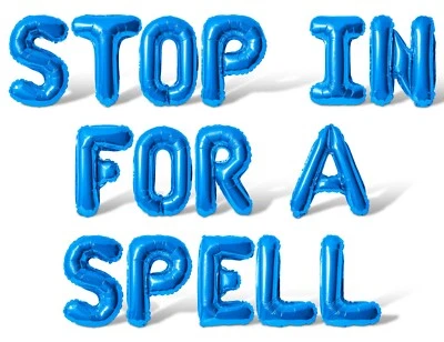 STOP IN A SPELL Letra Globo Banner - Decoraciones de suministros para fiestas de Halloween Foto 1 de 4