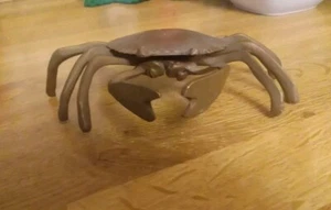 Brass Crab Ashtray/Trinket Box/Stash/ Storage --Hinged Lid-- VINTAGE - Picture 1 of 8