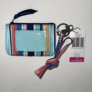 NWT Vera Bradley Zip ID & Lanyard CABANA STRIPE Colorful Retail: $49 FREE SHIP - Bild 1 von 3