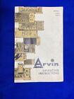 Arvin Clock Radio Operating Instructions Models 48R16 And 48R18