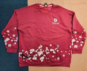 4X Disney Prinzessin Mulan bestickt Blumen Rundhalsausschnitt Sweatshirt rot W1c - Bild 1 von 15