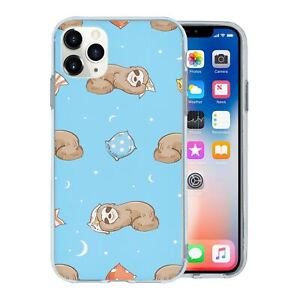 Silicone Phone Case Soft Cover Cute Sloth Pattern iPhone 12 13 Samsung 20 21