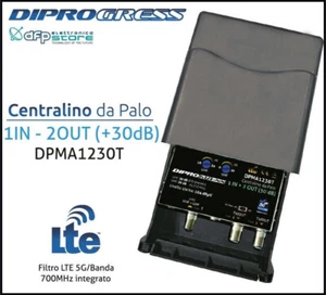 Amplificatore Antenna Tv Digitale Terrestre Da Palo UHF-VHF Segnale 30dB - Foto 1 di 5