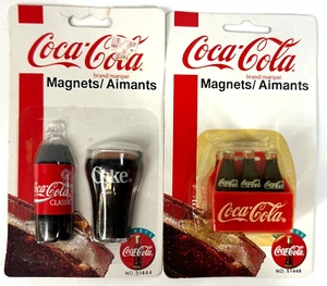 Vintage 1995 Coca Cola Arjon NEW Bottle Logo Thermometer Machine Magnets Pair - Picture 1 of 8