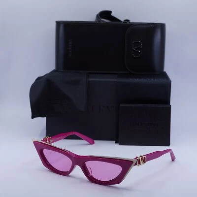 Valentino V-GOLDCUT-I VLS-113C Pink/White Gold/Pink AR 55-17-142 Sunglasses N... - Image 1 of 4