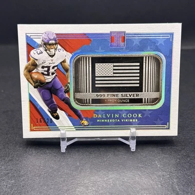 2021 Panini Impeccable Dalvin Cook USA Silver Bar 1 Troy oz Vikings SP 16/20 TO3 - Image 1 of 4
