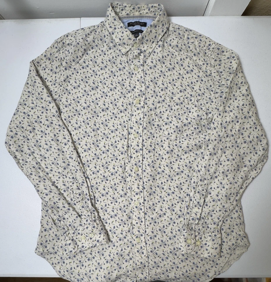 Camisa de lino Banana Republic para hombre grande floral calce camden manga larga abotonada Foto 1 de 4