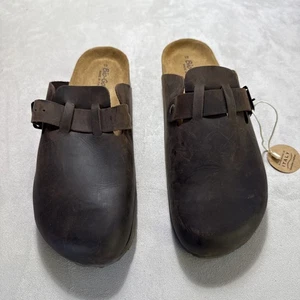 Bio - Gold Distressed Nubukleder Pantolette Clogs Herren 13 Handmade In Italy NEU - Bild 1 von 12