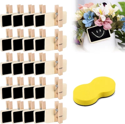 25 Mini Tafeln zum Beschriften Holz-Tafelschilder für Party - Bild 1 von 4