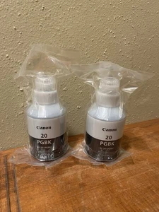 Genuine Canon GI-20 PGBK Black Ink Refill Bottle 170ml [ 2 Pack ] New / No Box - Picture 1 of 3
