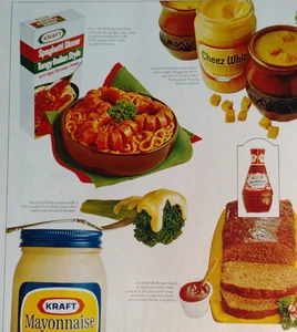 Vintage Ad Centerfold (1 piece / 2 page) Kraft Mayonnaise Sauces Cheez Whiz etc - Picture 1 of 6