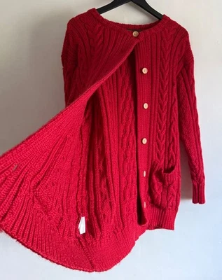 CÁRDIGAN JERSEY SUÉTER LANA PUNTO GRUESO MANGA LARGA ROJO WOOLOVERS TALLA:XL Foto 1 de 4