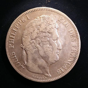 FOREIGN SILVER COIN - France, 5 Francs, 1836-B, KM-749.2, NICE VF CONDITION - Picture 1 of 2