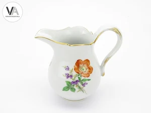 Meissen Porzellan Sahnekännchen Milchkännchen bunte Blumen Federnelke 1958 2. W. - Bild 1 von 3
