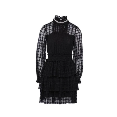 Sandro Paris Women's Dress Size 36 FR / S Stoned Ruffle Collar SFPRO03336 — 第 1/4 张图片