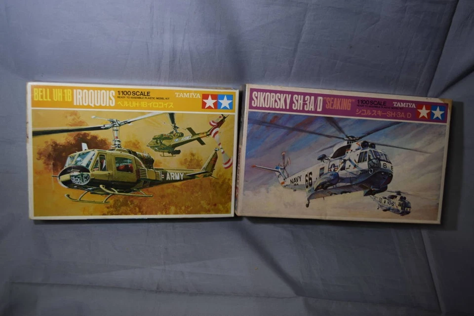 1/100 Vintage TAMIYA Bell UH-1B Iroquois + Sikorsky CH-3 Sea King [Ispezione] - Immagine 1 di 4