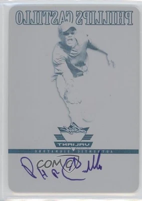 2012 Leaf Valiant Printing Plate Black 1/1 Phillips Castillo #VA-PC1 Auto 0t3 - Image 1 of 3