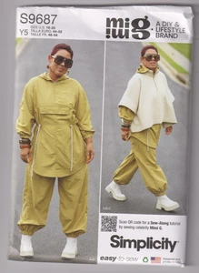 9687 SIMPLICITY MIMI G - GIACCA PONCHO E PANTALONI - Tg 18/20/22/24/26 - Foto 1 di 2