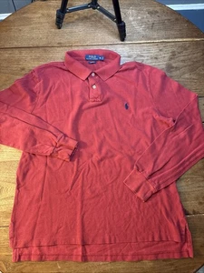 Polo Ralph Lauren Men's Red Custom Fit Long Sleeve Polo Shirt Size X-Large - Picture 1 of 10