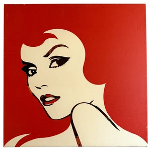 Pop Art Druck auf Leinwand signiert Jan Neil Blondie + die Rothaarige Pin Up Füchsin LESEN - Bild 1 von 22