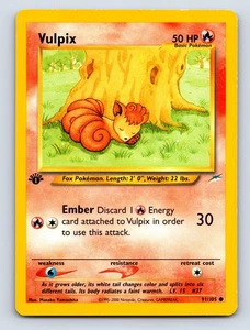 Vulpix - 091/105 1st Edition Common Neo Destiny - LP Pokemon TCG - Picture 1 of 2