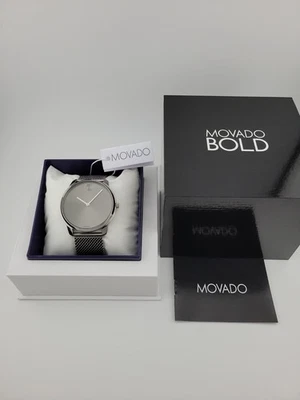 $695 MSRP | Movado Men's Bold Gray Dial Stainless Steel Watch - 3600599 NEW - Image 1 of 4