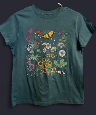 Camiseta Doe verde con flores talla 6 Foto 1 de 2