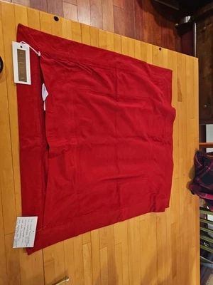 Lambskin New Zealand Suede Leather Pillow Cover Red High End New - Image 1 of 4