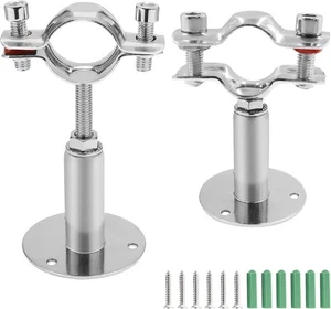 Soporte de tubo de techo de montaje en pared de 2 piezas, acero inoxidable de 1 pulgada, 1 pulgada  - Imagen 1 de 7