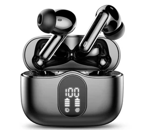 Cuffie Bluetooth Auricolari Bluetooth 5.3 con 4 Mic Cuffie Wireless In Ear HiFi - Foto 1 di 12