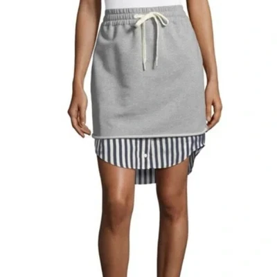 Falda T by Alexander Wang a Rayas Combo En Capas Cordón Gris Talla Pequeña Foto 1 de 4