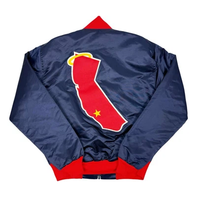 De Colección Rara MLB California Angels Azul Marino Starter Satén Chaqueta de Bombardero Para Hombre’s Grande Foto 1 de 4