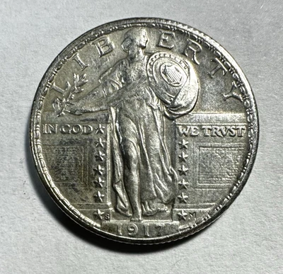 1917-S Standing Liberty Quarter Type-2 Coin Looks Cleaned - Image 1 of 2