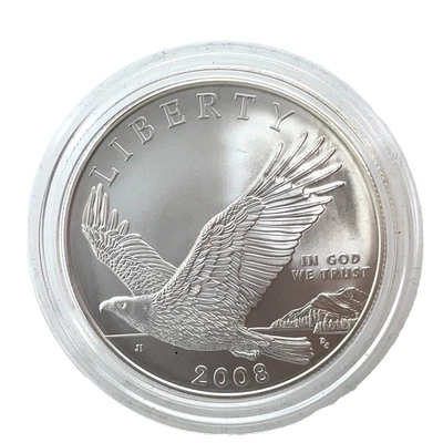 2008 P Bald Eagle Commemorative Silver Dollar $1 Gem BU Coin (CAPSULE ONLY) - Image 1 of 4