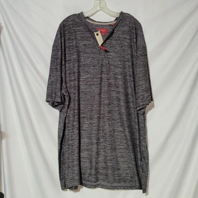 NEW - 3XLT - BRUNO MILANO Super Soft Heathered Gray T-Shirt, Button Neckline - Image 1 of 4